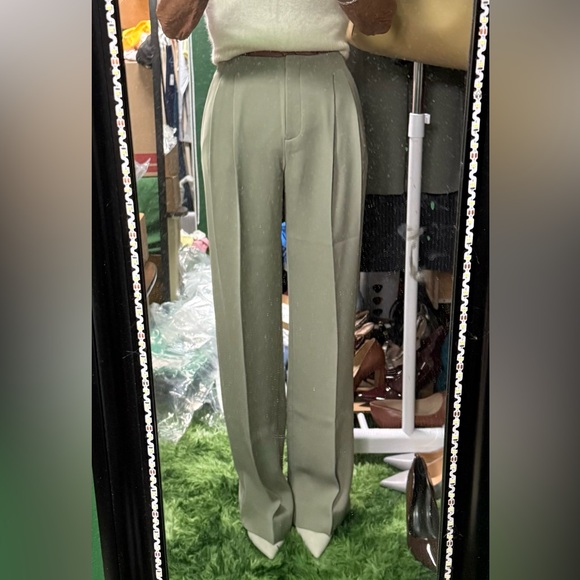 Kookai Maria Mid-Rise Pleated Pants | NWT | Size 0 & 2 | Pale Sage Green - Picture 8 of 11